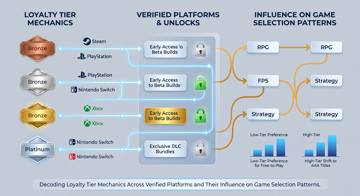 Chart displaying game selection shifts correlated with loyalty tier advancements in verified platforms