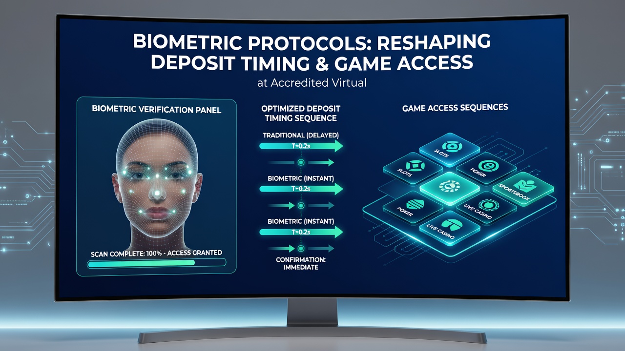 Secure biometric verification screen displaying real-time deposit confirmation and instant game lobby access