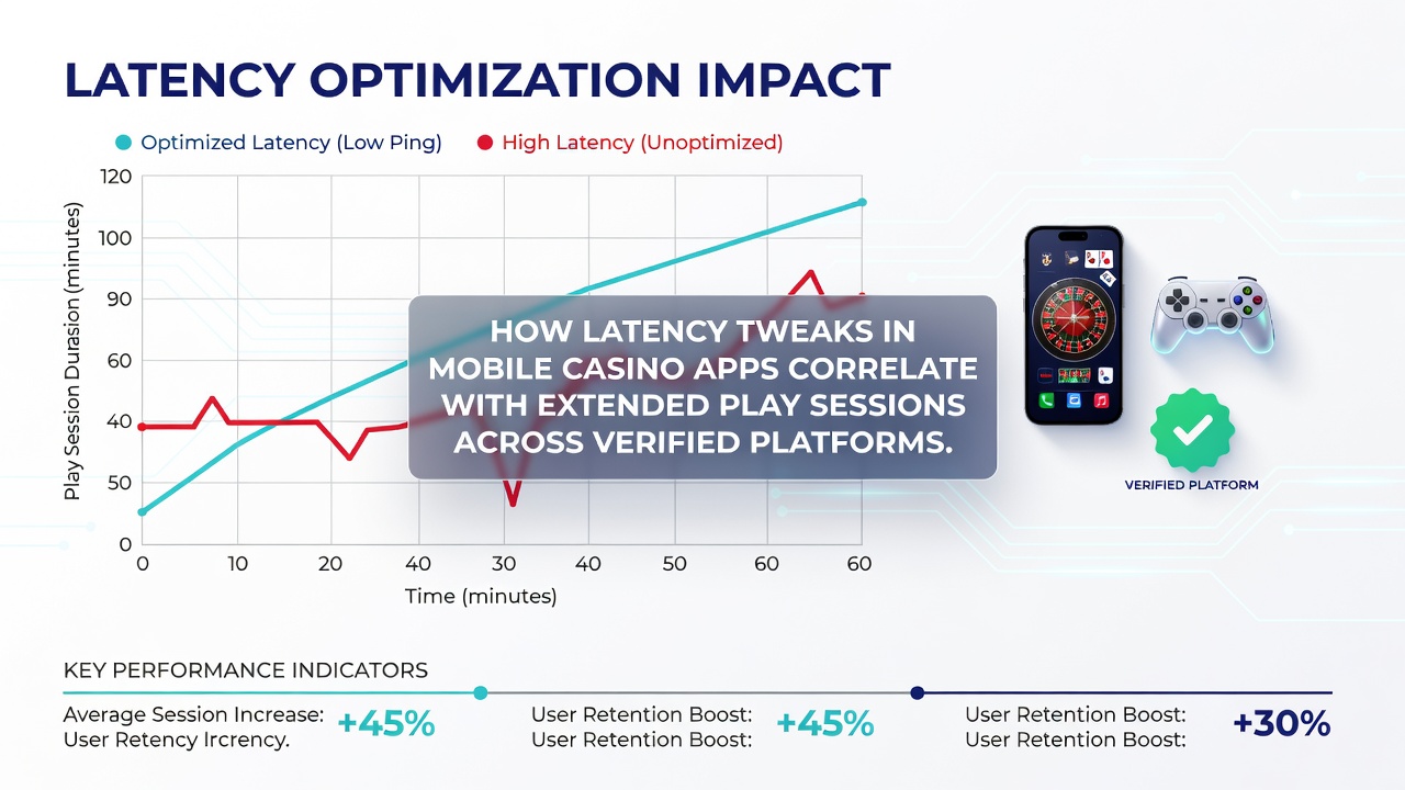 Analytics dashboard displaying extended session data linked to reduced latency in mobile gaming environments