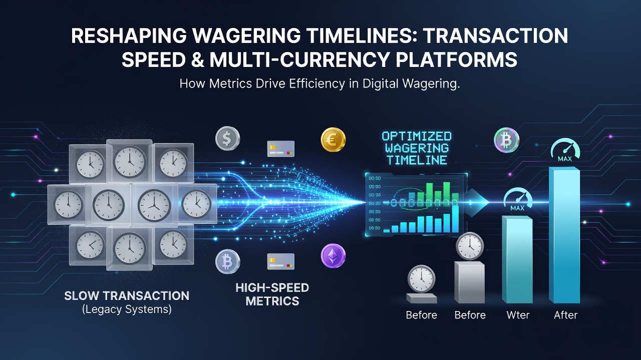 Digital transaction interface showing multi-currency payment processing speeds on a gaming platform dashboard