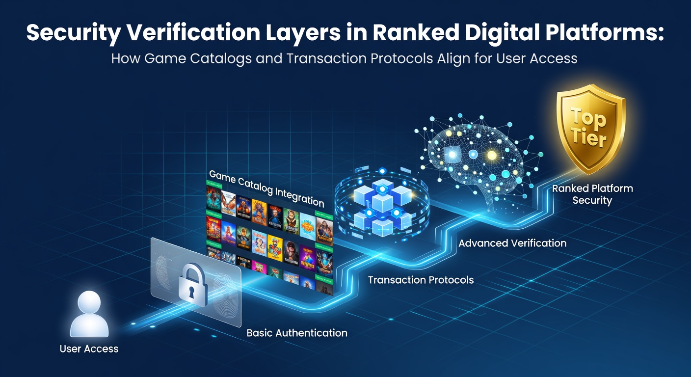 Diagram showing layered security verification processes integrated with game catalogs and transaction systems on digital platforms